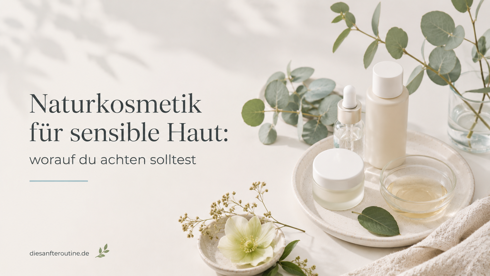 Naturkosmetik für sensible Haut mit neutralen Pflegeprodukten und sanften Naturelementen