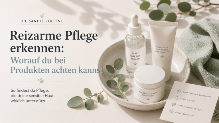 Reizarme Pflege erkennen anhand schlichter Hautpflegeprodukte für sensible Haut
